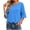 Blue, variant on Half Sleeve Tops for Women Boat Neck Scalloped Fashion Loose Fit Solid Shirts Basic Pullover Summer Travel Vacation Beach Tee