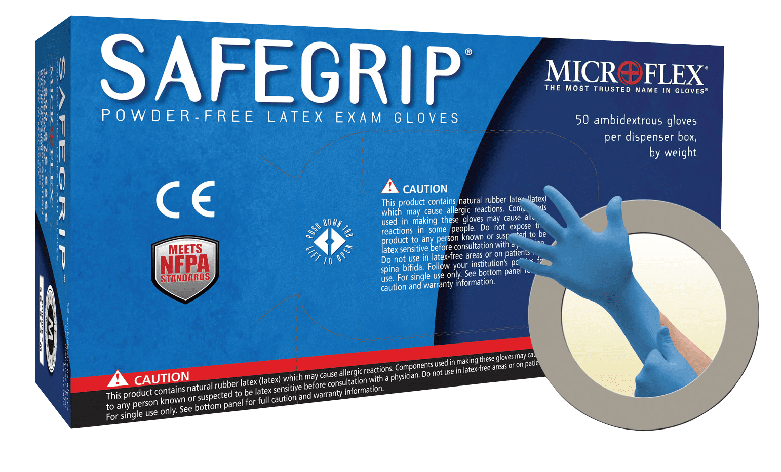 Large Case of 10 Boxes Microflex MF300L Diamond Grip Latex Powder Free