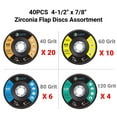 thumbnail image 4 of SATC 40 Pcs 4.5" 4-1/2" Zirconia Flap Disc 40-120 Grit Sanding Grinding Wheel, 4 of 6