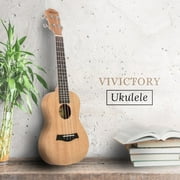 VIVICTORY/ 23 inch Concert Ukulele/ 5 in 1 Beginner Kit [Natural Color] String Instrument by Musictopia