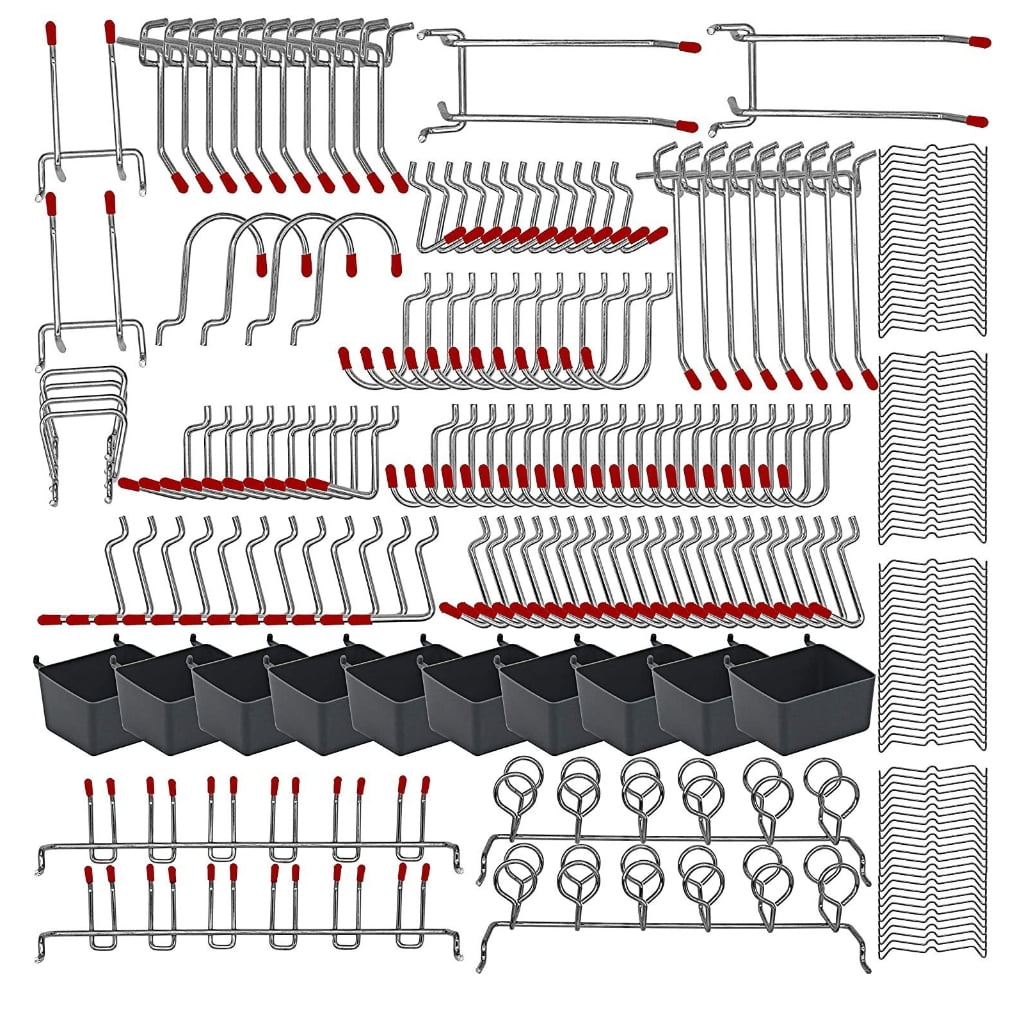 PatungKu 228Pcs Heavy Duty Metal Pegboard Hooks For Tool Organization Rustproof Hangers For Garage Workshop Storage