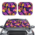 thumbnail image 2 of Fotbe Purple Flower 2-Piece Car Windshield Sun Shade | Sun Blocker for Car Windshield | Foldable Automotive Interior Accessories for Sun Protection-Large, 2 of 7