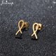 thumbnail image 3 of Pendientes geométricos de acero inoxidable para mujer, aretes minimalistas con forma de U, forma de círculo, triángulo y estrella, 3 of 5