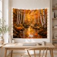 thumbnail image 5 of Winding Stream with Golden Birch Trees in Autumn, Serene Rustic for Nature Lovers, Canvas Wall Decor, Housewarming Gift, Tapestry Wall Hanging for Living Room and Bedroom, 5 of 7