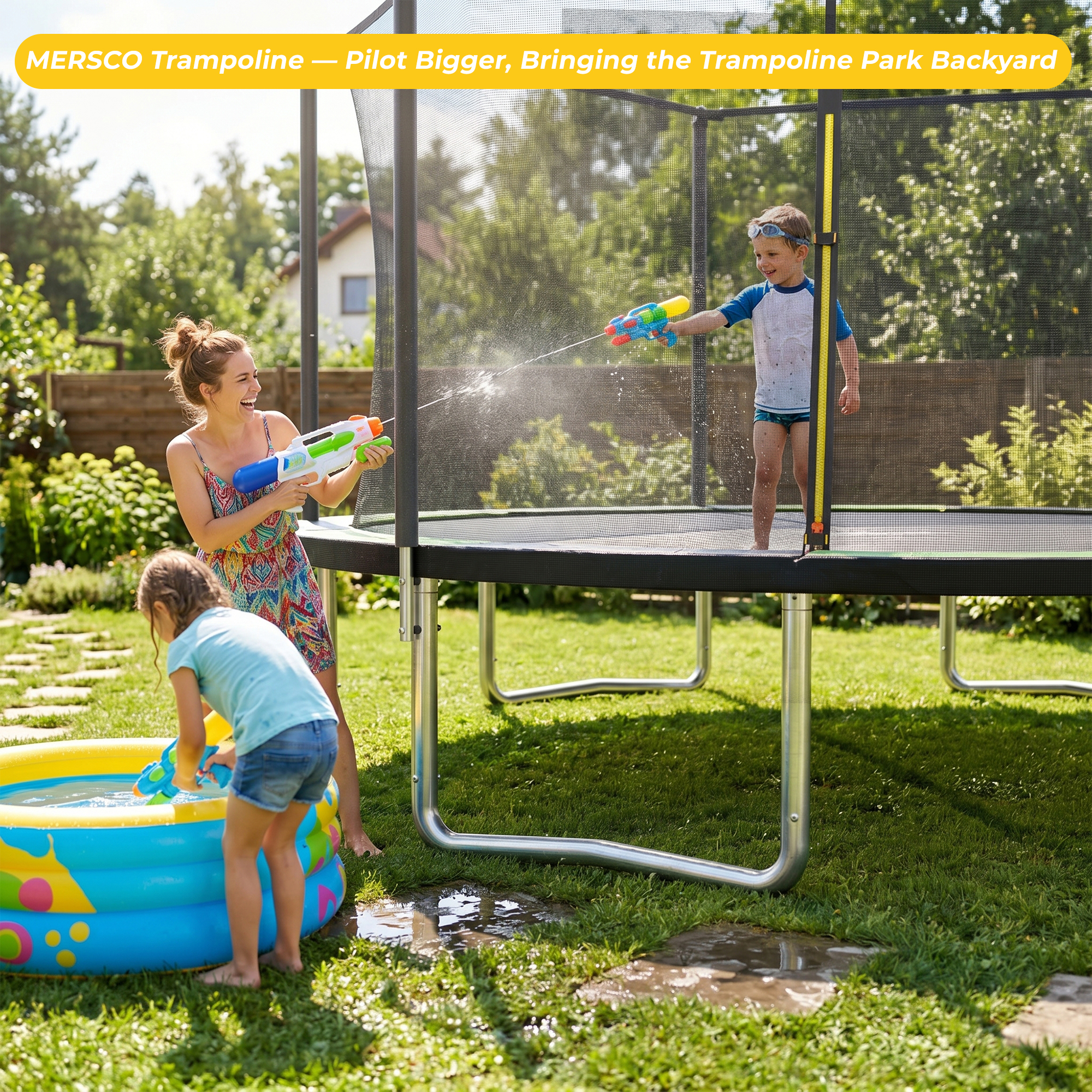 Mersco 15FT/16FT Kids Trampoline, ASTM Certified Heavy Duty Outdoor Trampoline with Safety - detail 5