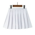 thumbnail image 2 of THDHVS Uniform Skirts for Girls,Girls Skorts,Girl High Waisted Pleated Tennis Skirt School A-Line Skater Skirts with Lining Shorts White 11-12 Years, 2 of 3