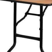 Flash Furniture 5-Foot Rectangular Wood Folding Banquet Table with Clear Coated Finished Top