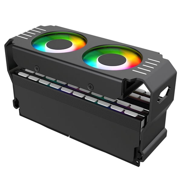 Módulo de Memoria RAM para Caja PC, Disipador ARGB DDR3 A DDR5, 5V, 3 , PWM, 4 , Sincronización Luz, Ventiladores Dobles de 120 mm, Radiador de Refrigeración Negro