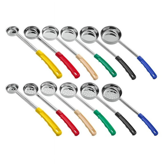12-Piece Perforated and Solid Portion Spoons Stainless Stee Safe Kitchen Multipurpose Portion and Serving Spoons