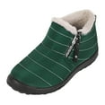 thumbnail image 4 of Womens Winter Boots Comfy Soft Sole Furry Lined Slip on Ankle Snow Booties Casual Warm Lightweight Waterproof Short Boots Green Size 7.5, 4 of 4
