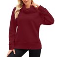 thumbnail image 4 of WFJCJPAF 2025 New Product Blouses for Women Plus Size,Fashion Women's Casual Long Sleeve Turtleneck Ladies Solid Zipper Tops Blouse - Wine XXL, 4 of 8