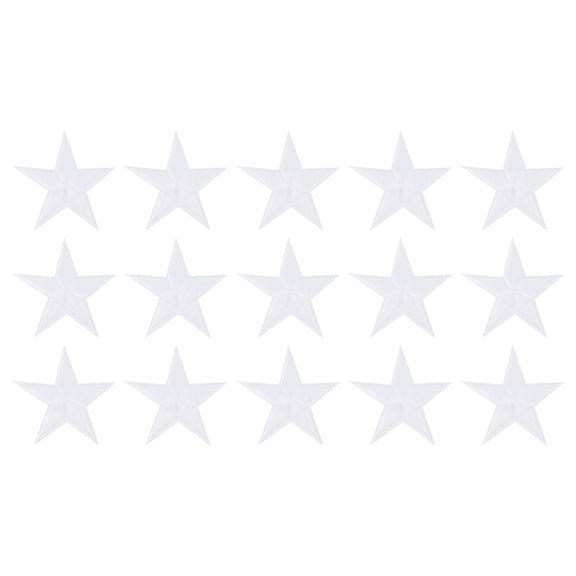 Uxcell 15Pack Iron on Star Patches, Sew on Star Embroidered Patches, DIY Applique Repair Patch for Crafts, 70mm White