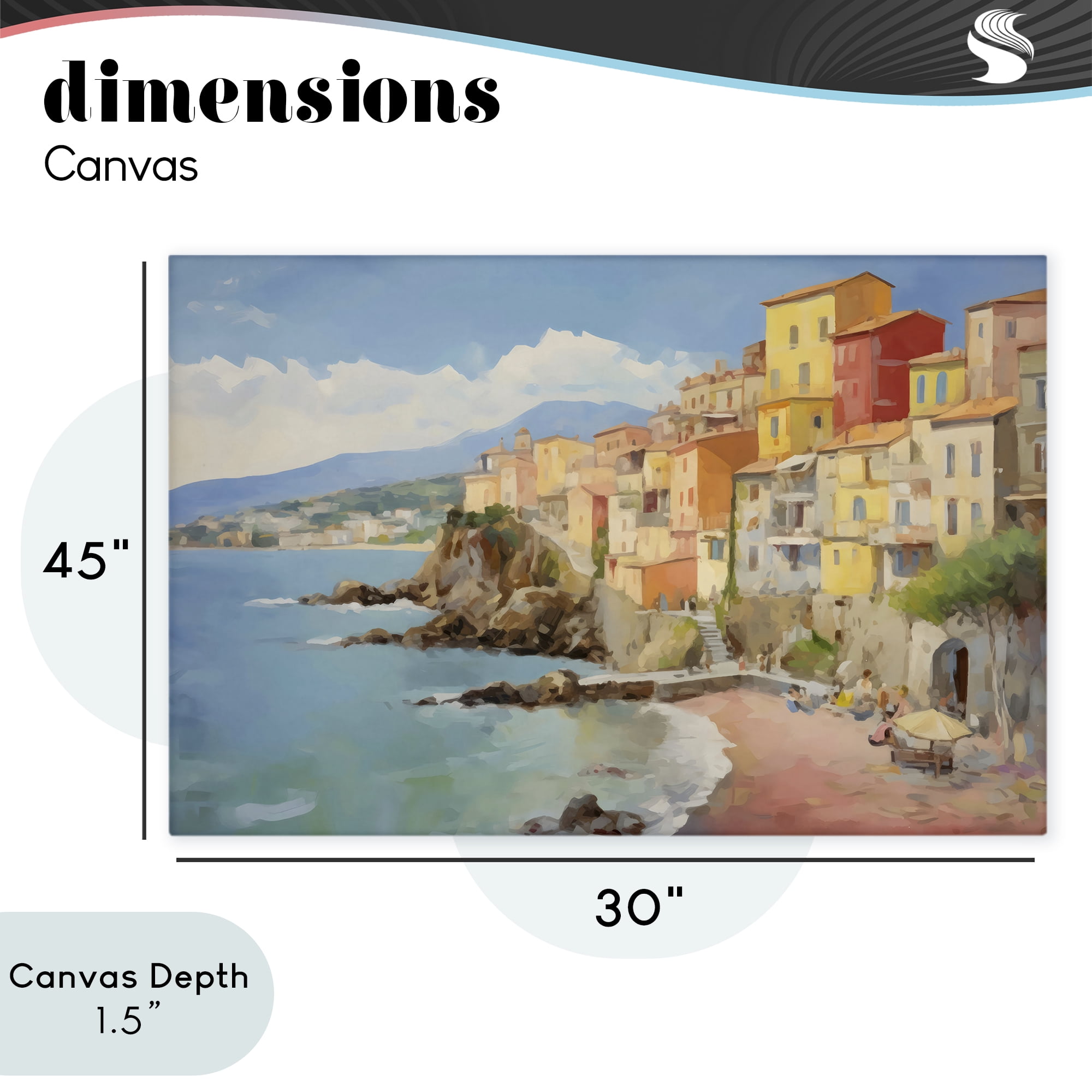 Stupell Industries Colorful Coastal Town by Sea Canvas Wall Art, design by Creative Studio