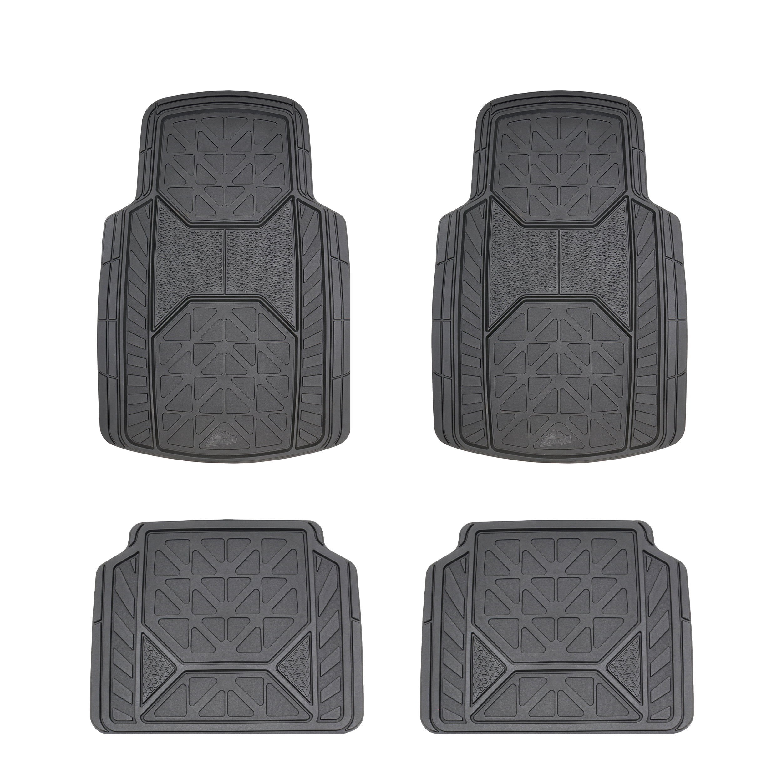 Armor All 4 Piece All Weather Rubber Floor Mats Trim to Fit, Black ...