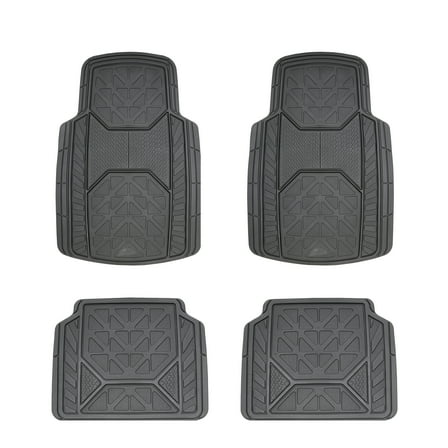 Armor All 4 Piece All Weather Rubber Floor Mats Trim to Fit, Black 79960WDC