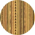 thumbnail image 1 of Ahgly Company Indoor Round Oriental Brown Modern Area Rugs, 7' Round, 1 of 4
