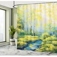 thumbnail image 5 of Ambesonne Spring Shower Curtain, Pastoral Forest Woods, 69"Wx84"L, Green Blue, 5 of 5