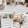 thumbnail image 6 of Grey Striped Large Area Rugs for Bedroom Living Room, Soft Non Slip Carpet Bedside Rug, Modern Farmhouse Gray White Stripes Rectangular Floor Cover Kitchen Accent Rug 5'x8' for Dining Room/Office, 6 of 9