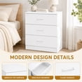 thumbnail image 3 of SESSLIFE 3 Drawer Nightstand, White Night Stand with Gold Handles, Wood Bedside Table Storage Cabinet, Multi-Scene Furniture for Bedroom, Living Room, 3 of 8