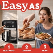 Gourmia 7-Quart Digital Air Fryer with Glass Basket and 12-One Touch Cooking Presets