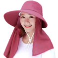 thumbnail image 5 of Skymirror Women Summer Sun Hat Solid Color Large Brim Sunscreen Face Guard Sun Hat Anti UV Outdoor Tea Hat, 5 of 8