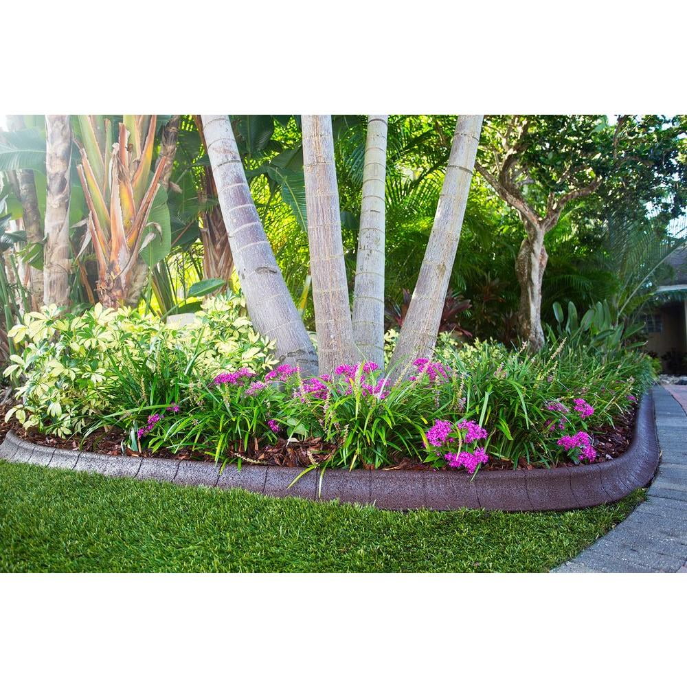 EcoBorder EarthCurb Brown Recycled Rubber 4ft Lawn Edging (4pc Box) (ECO-CURB-BROWN)