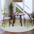thumbnail image 3 of Large Round Rug 8Ft Washable Non-Slip, Sage Green Circle Area Rugs for Living Room Bedroom, Summer Botanical Leaves Watercolor Indoor Floor Mats Carpet Runner for Home Decor, 3 of 8