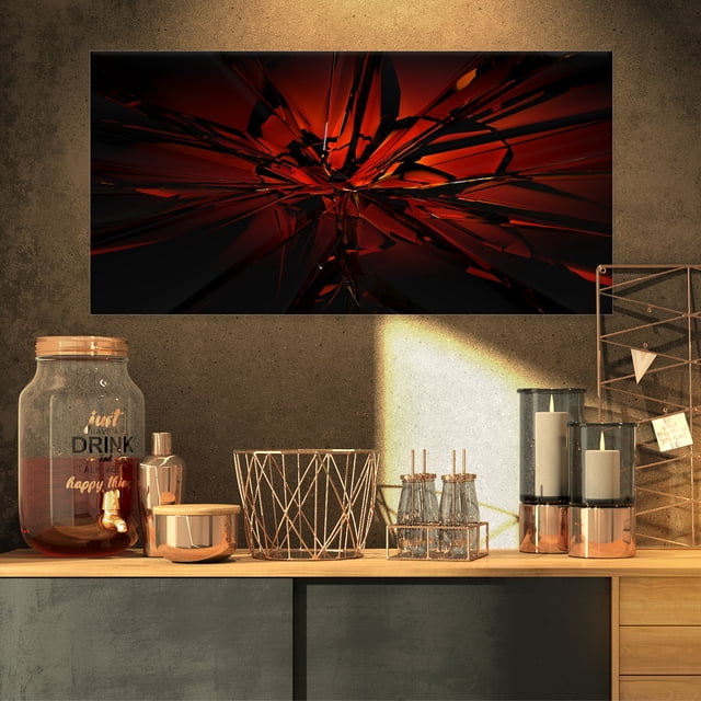 Beautiful Design 3D Cristal Rouge - Impression sur Toile Abstraite