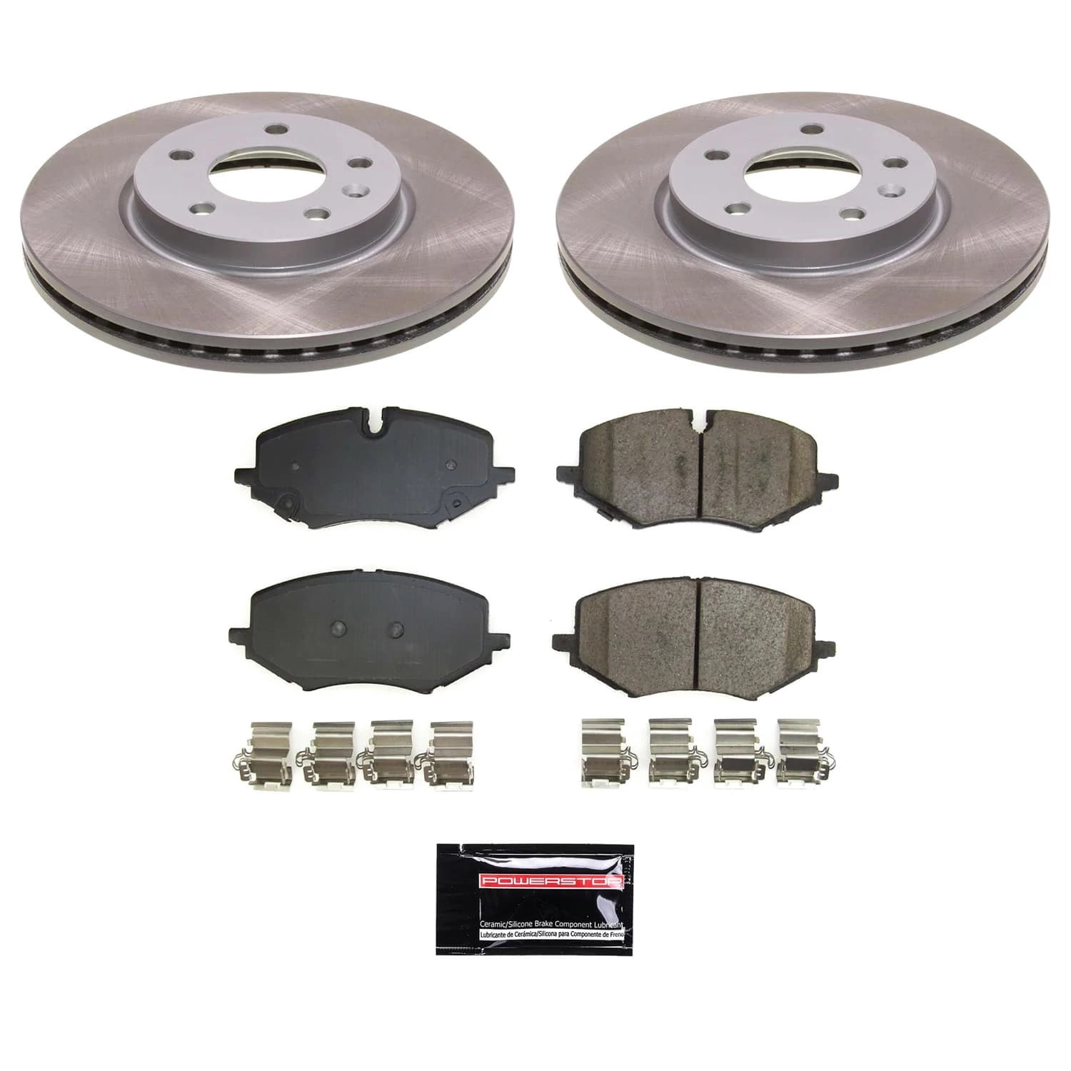 PowerStop Front Semi-Coated Rotor and Low-Dust Ceramic Brake Pad Kit SC8671