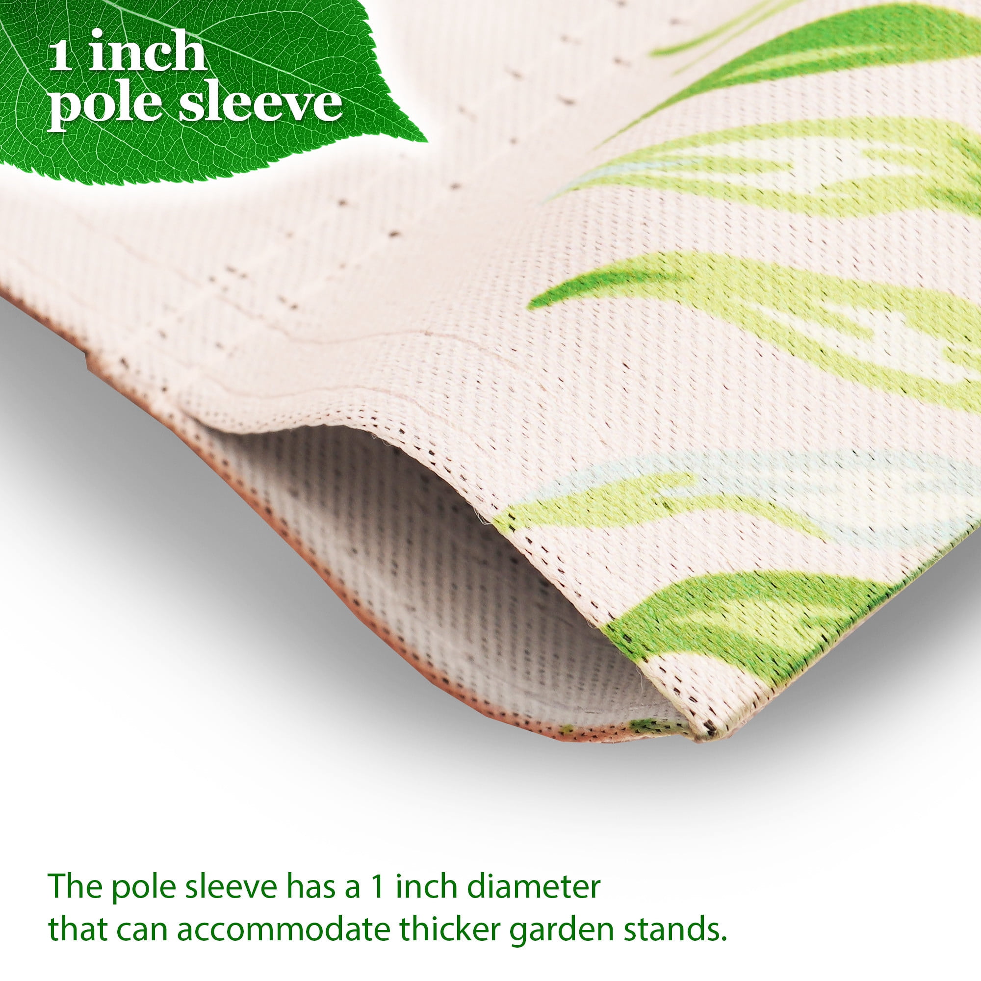 G128 Combo Pack: Garden Flag Stand Black 36 in x 16 in & Garden Flag Summer Decoration Welcome Gnome with Watermelon Slice 12"x18" Double-Sided Blockout Fabric