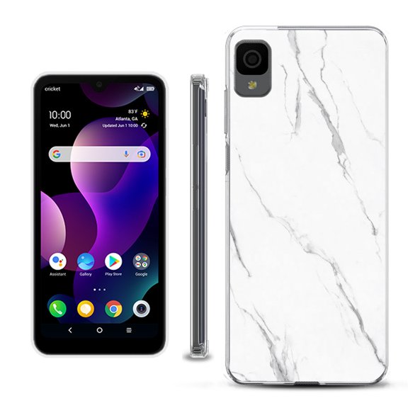 Slim-Fit Gel TPU Phone Case for TCL 30Z / 30 Z / 30 LE, by OneToughShield Ā® - Marble / White