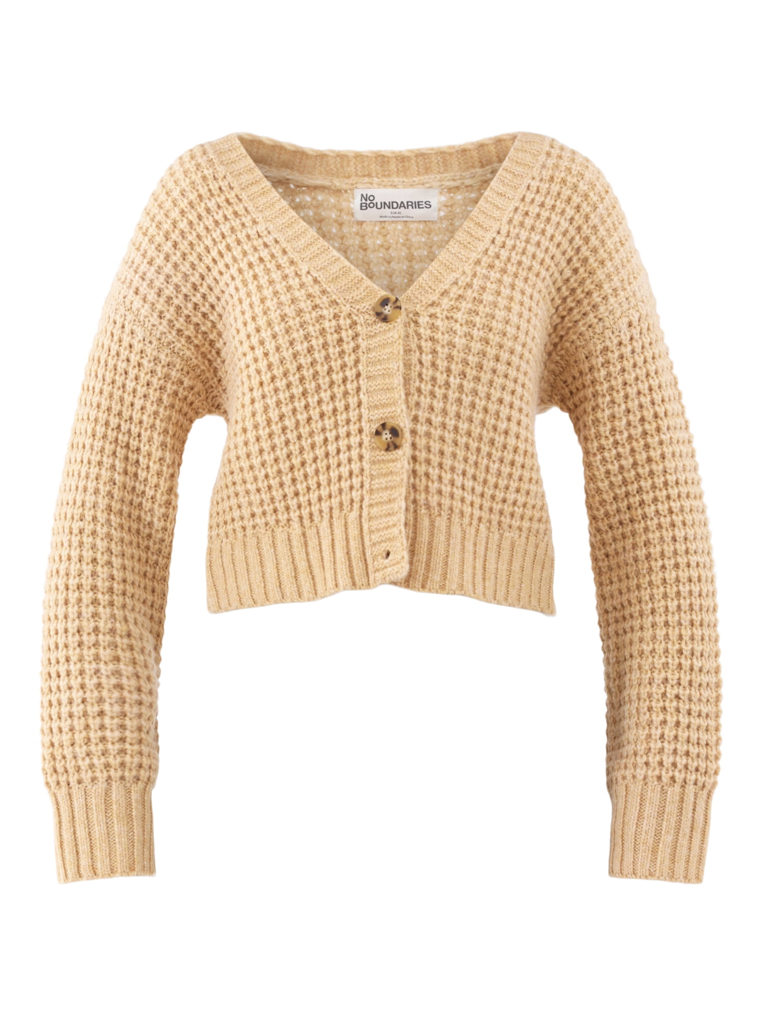 No Boundaries Chunky Knit Cardigan Sweater, Women’s