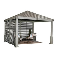 Sojag Nanda 12' x 12' Hardtop Gazebo, Outdoor Weather-Resistant Aluminum Frame Shelter with Mosquito Net