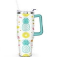 thumbnail image 2 of 40 oz Tumbler Pineapple with Handle Stainless Steel Travel Mug SpillProof Cup Car Cup Holder Friendly for Gym Travel Office, 2 of 7