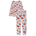 thumbnail image 6 of FOR U DESIGNS Thanksgiving Maple Leaf Pj Sets for Women Long Sleeve and Pants with Pockets set of 2 Size 4XL Ladies Sleepwear Sets Long Crew Neck Tops for Women, 6 of 6
