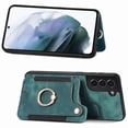 thumbnail image 3 of Phone Case for Samsung Galaxy S21 Plus S21+ 5G Wallet Cell Cover with Tempered Glass Screen Protector Slim Lanyard Wrist Strap RFID Ring Stand Credit Card Holder Slot S21+5G S21plus 21S + S 21+ Green, 3 of 11