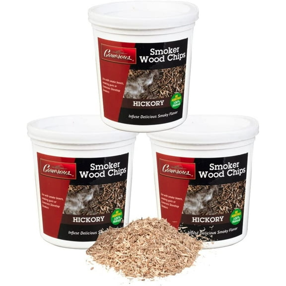 Camerons Smoking Chips- Kiln Dried, 100 Percent Natural Extra Fine Wood Smoker Sawdust Shavings (Hickory, 3 Pack)