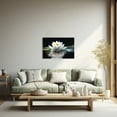 thumbnail image 2 of ZHONGYUTONG Zen Picture Wall Decor White Lotus Flower Bloom in Water Canvas Art Prints (12"x18"), 2 of 7
