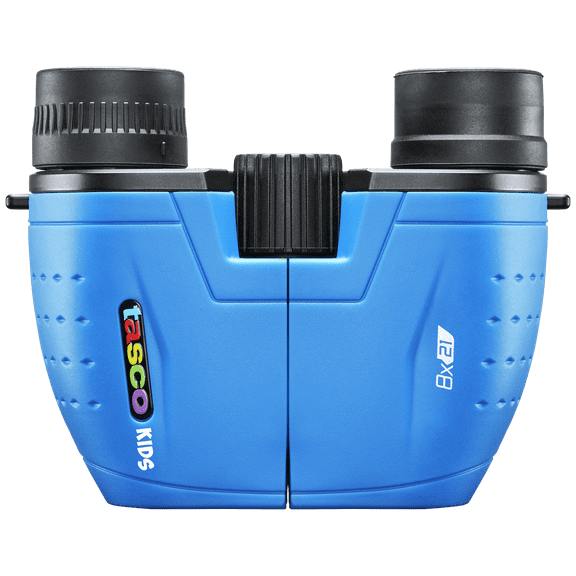Tasco Kids Real Binoculars 8x21, Great for Adventures, Hiking, Camping, Travel, Bird Watching, Blue