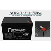 ML12-12 - 12 Volt 12 AH SLA Battery Brand Product, Black