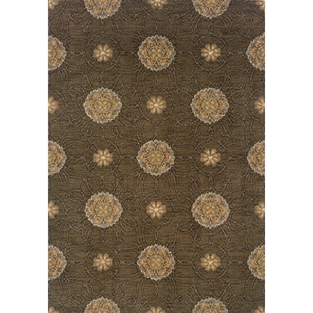 Sphinx Milano Area Rugs - 2860H Transitional Casual Brown Floral Petals Vines Contemporary Rug