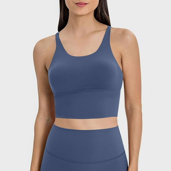 Hjlmsx Sports Bra for Women with Removable Padded Criss Cross Back Strappy Yoga Bras Workout Tank Tops