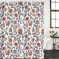 thumbnail image 3 of Boho Leaf Waterproof Fabric Shower Curtain,Orange Red Spring Farmhouse Pastoral Tribal Waterproof Fabric Shower Curtain for Bathroom Curtains Bathtubs Shower Curtains with 12 Hooks Standard 72x72, 3 of 8