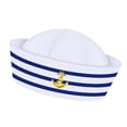 thumbnail image 1 of Sombrero de marinero,Sombrero de marinero,sombrero de marinero,fiesta temática náutica,Yate Barco Sombreros Sombreros Club Nocturno,Gorra de vela azul y blanca para festivales de, 1 of 8