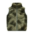thumbnail image 1 of MIASHUI Manteaux d'Hiver pour Enfants, Garçons et Filles Tout-Petits, Gilet Chaud à Fermeture Éclair, Sans Manches à Rayures, Vert Armée, 2-3 Ans, 1 of 3