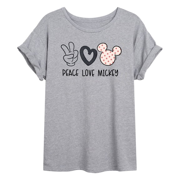 Disney - Peace Love Mickey - Women's Oversized T-Shirt