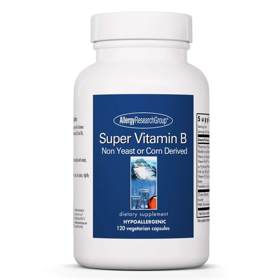 Allergy Research Group Super Vitamin B Supplement - B Vitamin Complex for Men & Women, with Vitamin B12 and B6, Vegetarian Capsules - 120 Count