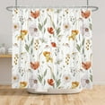 thumbnail image 3 of Watercolor Floral Shower Curtain Wildflowers Fabric Bath Curtains Rustic Bathroom Decor with Hooks 72Wx72L Inch, 3 of 5