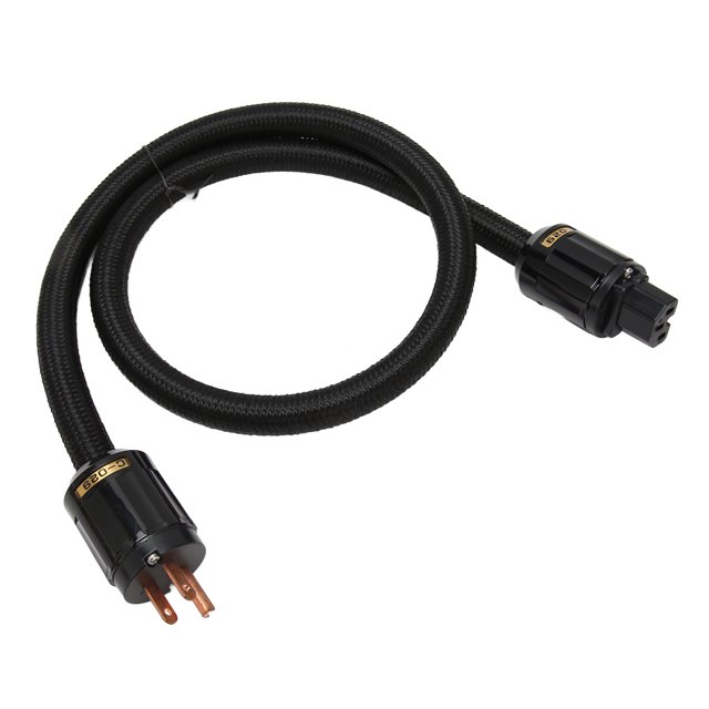 HiFi Power Cable, 12AWG Hi End Braided Sleeve Audio Power Cord With Noise Reduction, Copper Audiophile AC Power Audio Wire For DACs CD Player