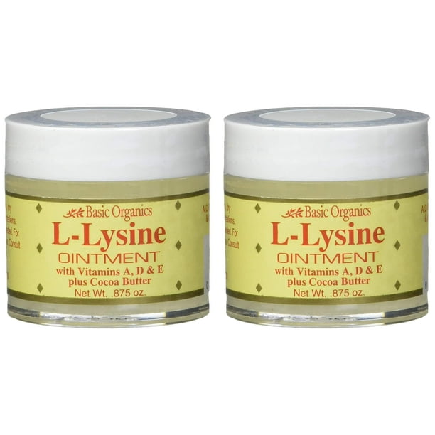 Basic Organics LLysine Lip Ointment, 0.875 oz (2 Pack) 0.875 Ounce